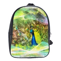 Peacock Digital Painting School Bags(large)  by Simbadda