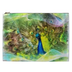 Peacock Digital Painting Cosmetic Bag (xxl)  by Simbadda