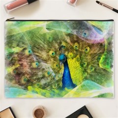 Peacock Digital Painting Cosmetic Bag (xxxl)  by Simbadda