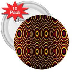 Vibrant Pattern 3  Buttons (10 Pack)  by Simbadda