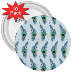 Background Of Beautiful Peacock Feathers Wallpaper For Scrapbooking 3  Buttons (10 Pack)  by Simbadda