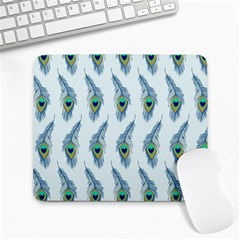 Background Of Beautiful Peacock Feathers Wallpaper For Scrapbooking Large Mousepads by Simbadda