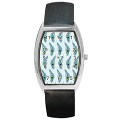 Background Of Beautiful Peacock Feathers Wallpaper For Scrapbooking Barrel Style Metal Watch by Simbadda