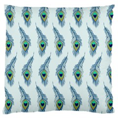 Background Of Beautiful Peacock Feathers Wallpaper For Scrapbooking Standard Flano Cushion Case (two Sides) by Simbadda