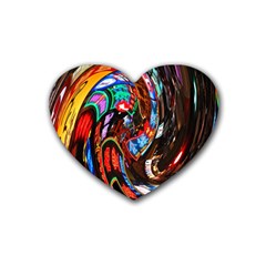 Abstract Chinese Inspired Background Heart Coaster (4 Pack)  by Simbadda