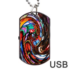 Abstract Chinese Inspired Background Dog Tag Usb Flash (two Sides) by Simbadda