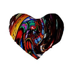 Abstract Chinese Inspired Background Standard 16  Premium Heart Shape Cushions by Simbadda