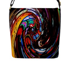 Abstract Chinese Inspired Background Flap Messenger Bag (l)  by Simbadda