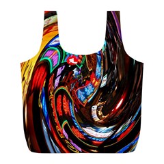 Abstract Chinese Inspired Background Full Print Recycle Bags (l)  by Simbadda