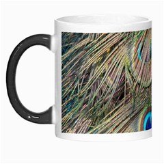 Colorful Peacock Feathers Background Morph Mugs by Simbadda