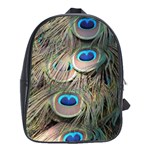 Colorful Peacock Feathers Background School Bags(Large)  Front