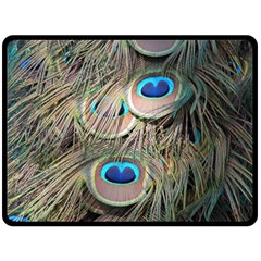 Colorful Peacock Feathers Background Fleece Blanket (large)  by Simbadda