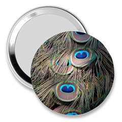 Colorful Peacock Feathers Background 3  Handbag Mirrors by Simbadda