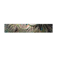 Colorful Peacock Feathers Background Flano Scarf (mini) by Simbadda