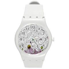 Abstract Pattern Round Plastic Sport Watch (m) by Simbadda