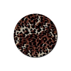 Background Fabric Animal Motifs Rubber Round Coaster (4 Pack)  by Simbadda