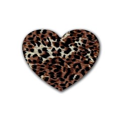 Background Fabric Animal Motifs Heart Coaster (4 Pack)  by Simbadda