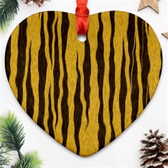 Seamless Fur Pattern Heart Ornament (two Sides) by Simbadda