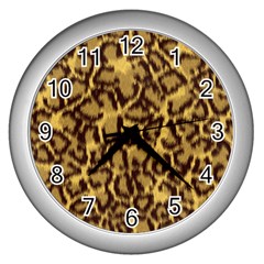 Seamless Animal Fur Pattern Wall Clocks (silver)  by Simbadda