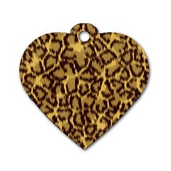 Seamless Animal Fur Pattern Dog Tag Heart (one Side) by Simbadda