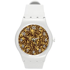 Seamless Animal Fur Pattern Round Plastic Sport Watch (m) by Simbadda