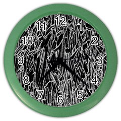 Gray Background Pattern Color Wall Clocks by Simbadda