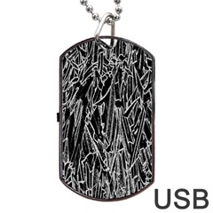 Gray Background Pattern Dog Tag Usb Flash (one Side) by Simbadda