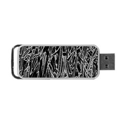 Gray Background Pattern Portable Usb Flash (two Sides) by Simbadda