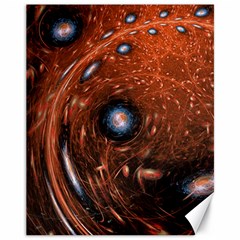 Fractal Peacock World Background Canvas 11  X 14   by Simbadda