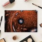 Fractal Peacock World Background Cosmetic Bag (Large)  Back