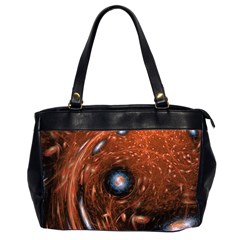 Fractal Peacock World Background Office Handbags (2 Sides)  by Simbadda