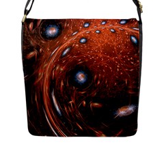 Fractal Peacock World Background Flap Messenger Bag (l)  by Simbadda