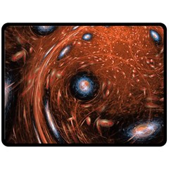 Fractal Peacock World Background Double Sided Fleece Blanket (large)  by Simbadda