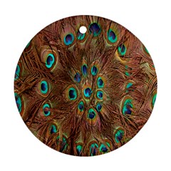 Peacock Pattern Background Ornament (round) by Simbadda