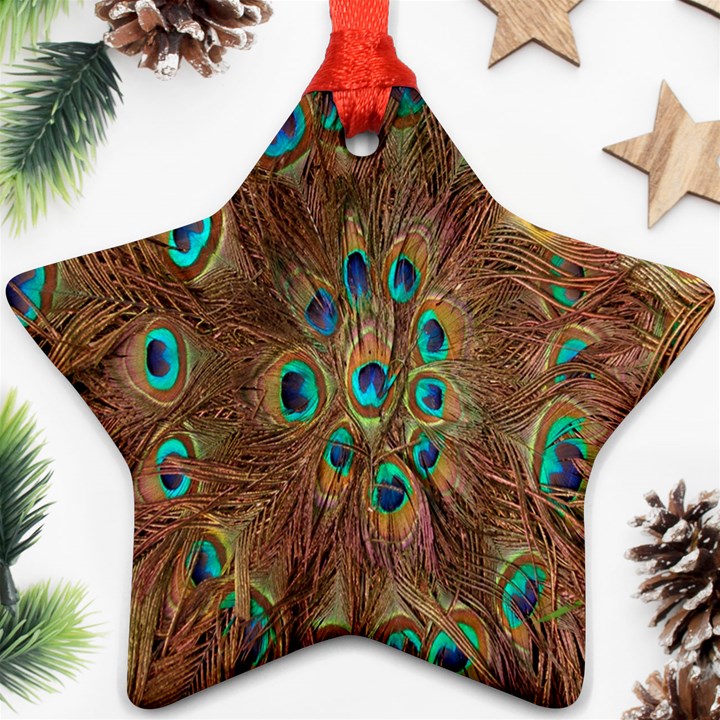 Peacock Pattern Background Ornament (Star)