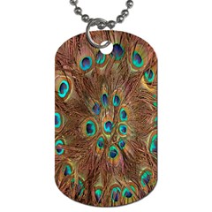 Peacock Pattern Background Dog Tag (one Side) by Simbadda