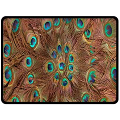 Peacock Pattern Background Fleece Blanket (large)  by Simbadda