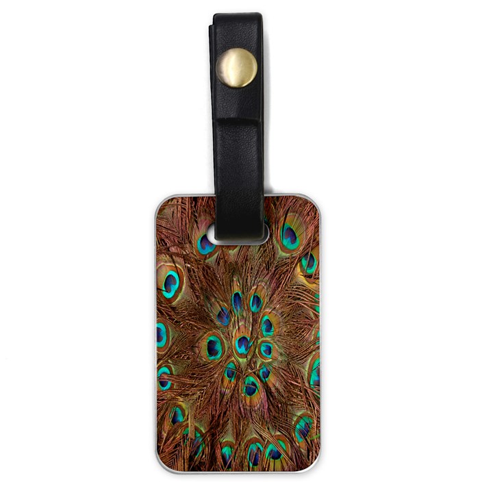 Peacock Pattern Background Luggage Tags (One Side) 