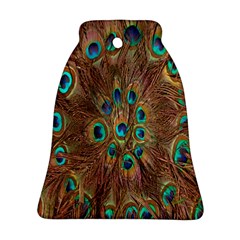 Peacock Pattern Background Bell Ornament (two Sides) by Simbadda