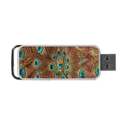 Peacock Pattern Background Portable Usb Flash (one Side) by Simbadda