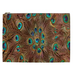 Peacock Pattern Background Cosmetic Bag (xxl)  by Simbadda