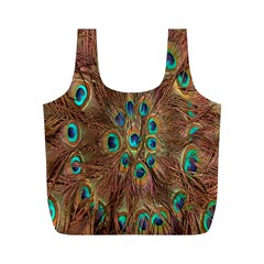 Peacock Pattern Background Full Print Recycle Bags (m)  by Simbadda