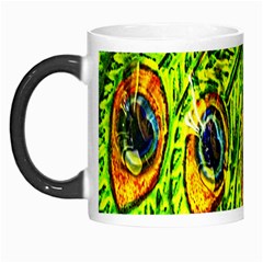 Glass Tile Peacock Feathers Morph Mugs by Simbadda