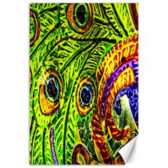 Glass Tile Peacock Feathers Canvas 24  X 36  by Simbadda