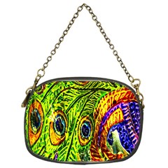 Glass Tile Peacock Feathers Chain Purses (one Side)  by Simbadda