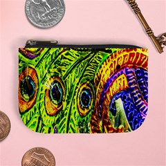 Glass Tile Peacock Feathers Mini Coin Purses by Simbadda