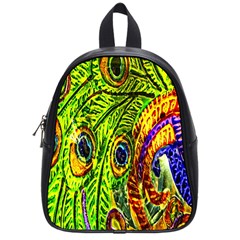 Glass Tile Peacock Feathers School Bags (small)  by Simbadda