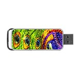 Glass Tile Peacock Feathers Portable USB Flash (Two Sides) Back