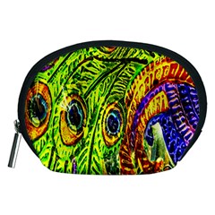 Glass Tile Peacock Feathers Accessory Pouches (medium)  by Simbadda