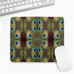 Beautiful Peacock Feathers Seamless Abstract Wallpaper Background Large Mousepads by Simbadda